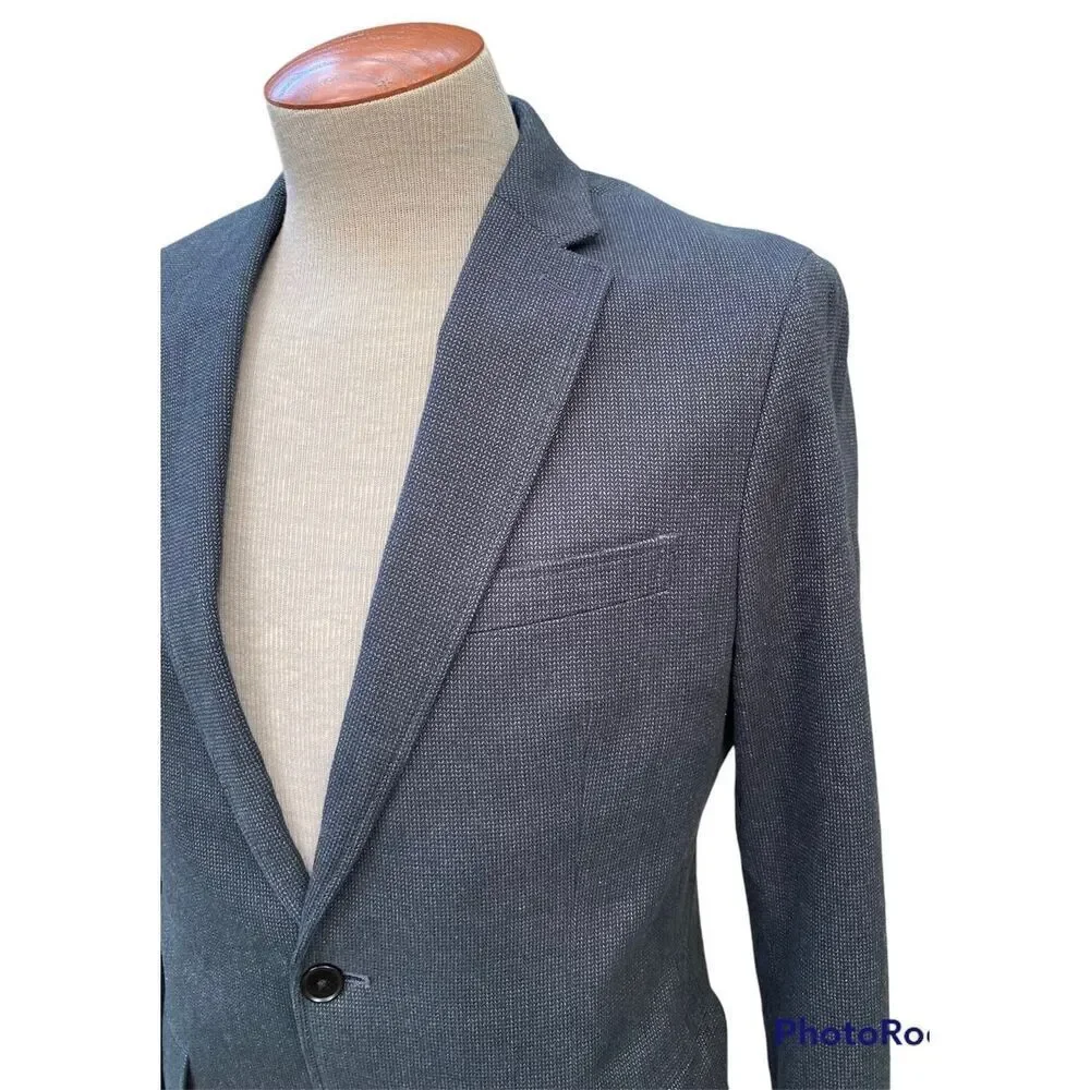 Banana Republic Men’s 2-Button Sports Coat Tailored Fit 38R Elbow Patches Blue